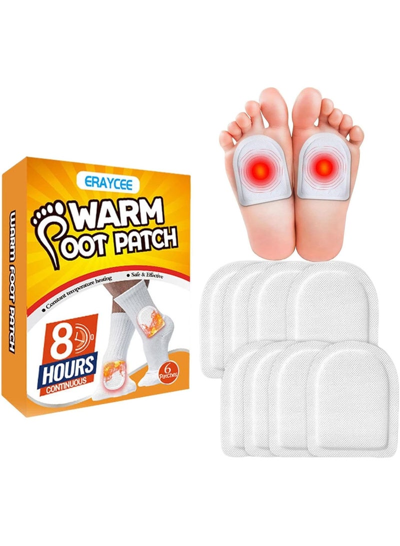 Foot Warm Patch 6 PCS Safe And Adhesive Heat Patch Feet Warmers For On-The-Go Warmth For Outdoor Activities Skiing Hiking Heating Patch Winter Body Warmer - Image 1