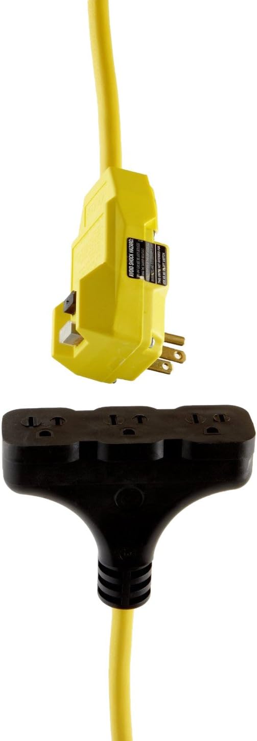 Woods TRC 14880118 GFCI Protected Right Angle Plug TriCord 120V15A 123 AWG Gauge 25 Length - Image 1
