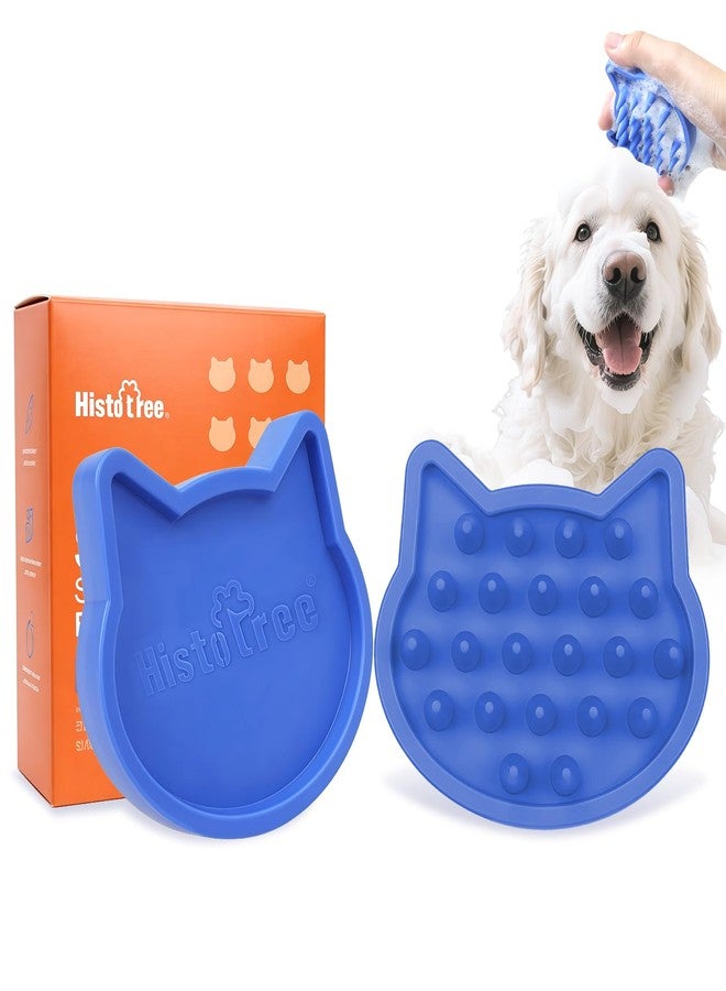 Histotree Blue Cat-Shaped Dog Shampoo Brush Dog Washing Brush Massage Bath Brush for Dogs Cats Remove Loose Hair Knots Gentle Pet Grooming Tool Deep Cleansing - Image 1
