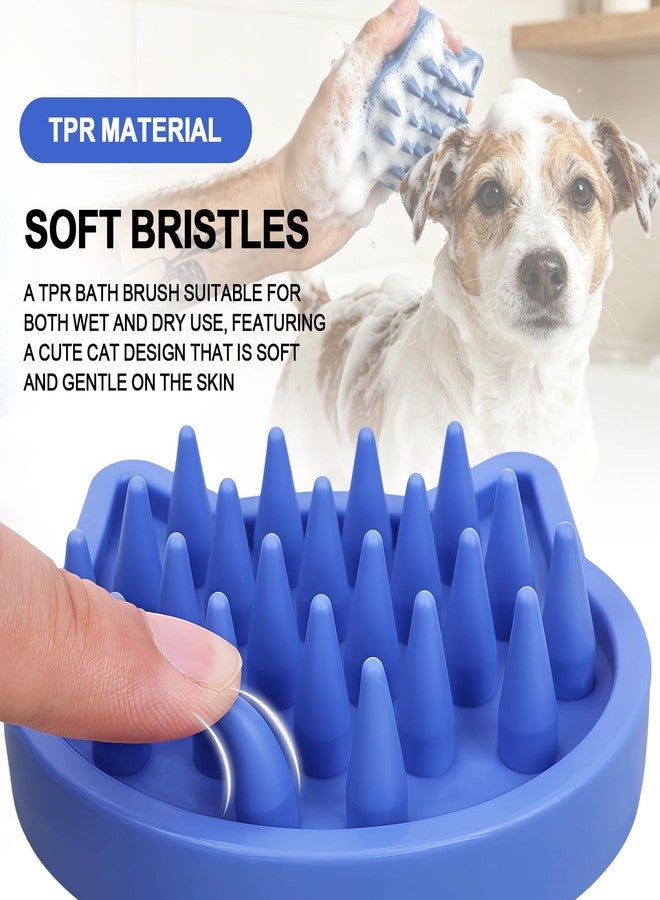 Histotree Blue Cat-Shaped Dog Shampoo Brush Dog Washing Brush Massage Bath Brush for Dogs Cats Remove Loose Hair Knots Gentle Pet Grooming Tool Deep Cleansing - Image 4
