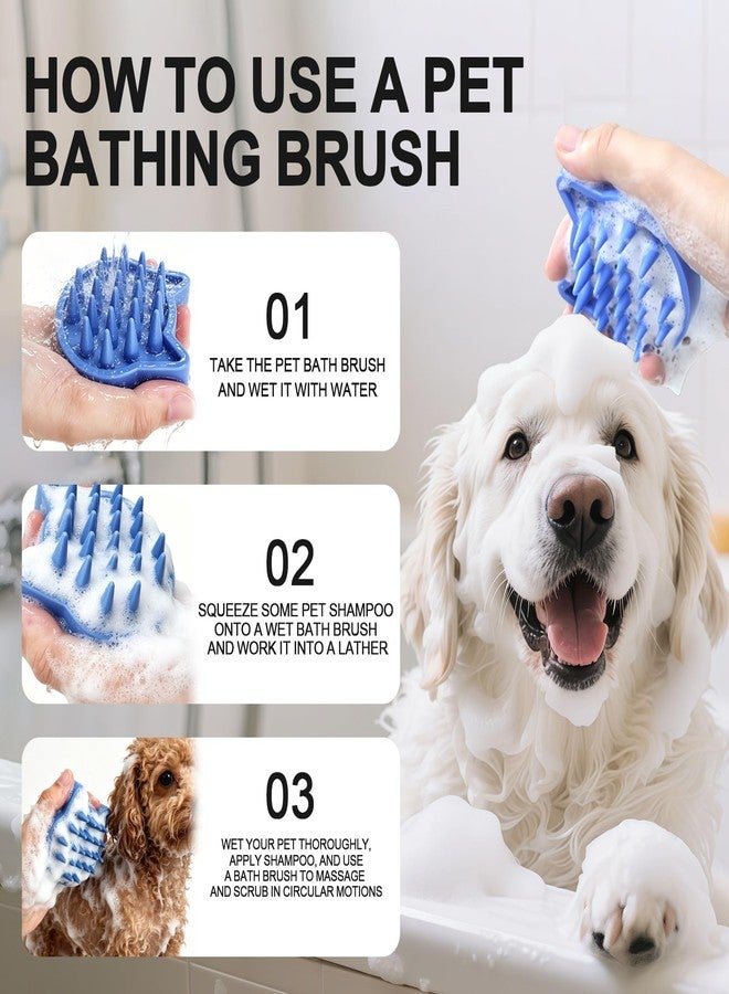 Histotree Blue Cat-Shaped Dog Shampoo Brush Dog Washing Brush Massage Bath Brush for Dogs Cats Remove Loose Hair Knots Gentle Pet Grooming Tool Deep Cleansing - Image 5