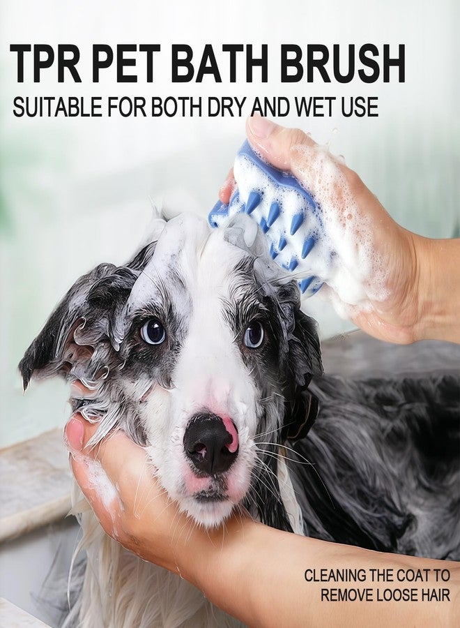 Histotree Blue Cat-Shaped Dog Shampoo Brush Dog Washing Brush Massage Bath Brush for Dogs Cats Remove Loose Hair Knots Gentle Pet Grooming Tool Deep Cleansing - Image 2