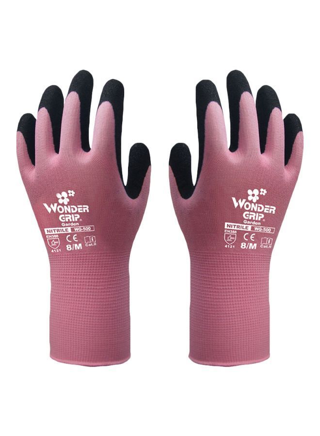 NIBEMINENT Abrasion-Proof Nylon Safety Gloves Pink/Grey
