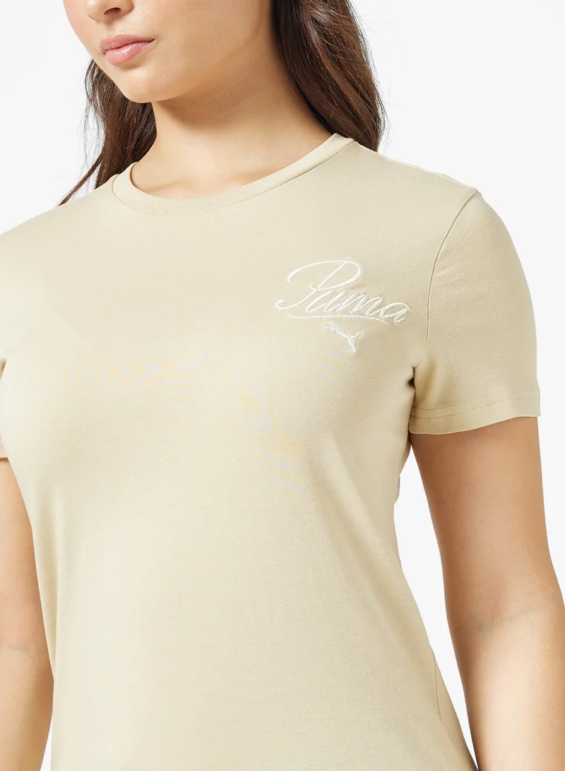 PUMA pebble path Essential Logo Script T-Shirt for Women | Best Price UAE