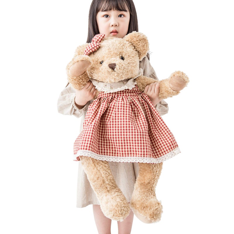 oits cute oitscute Big Baby Teddy Bear with Cloth Cute Stuffed Animal Soft Plush Toy 25" (BigRed&Brown) - Image 1