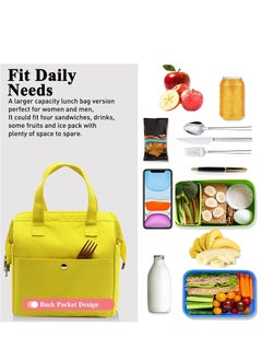 KASTWAVE Lunch Bag Bento Bag, Thickened Thermal Insulation Refrigerated Bento Tote Bag, Lunch Box Carrying Bag for Students Ladies Men Picnic Work Outdoor Yellow  - Image 4