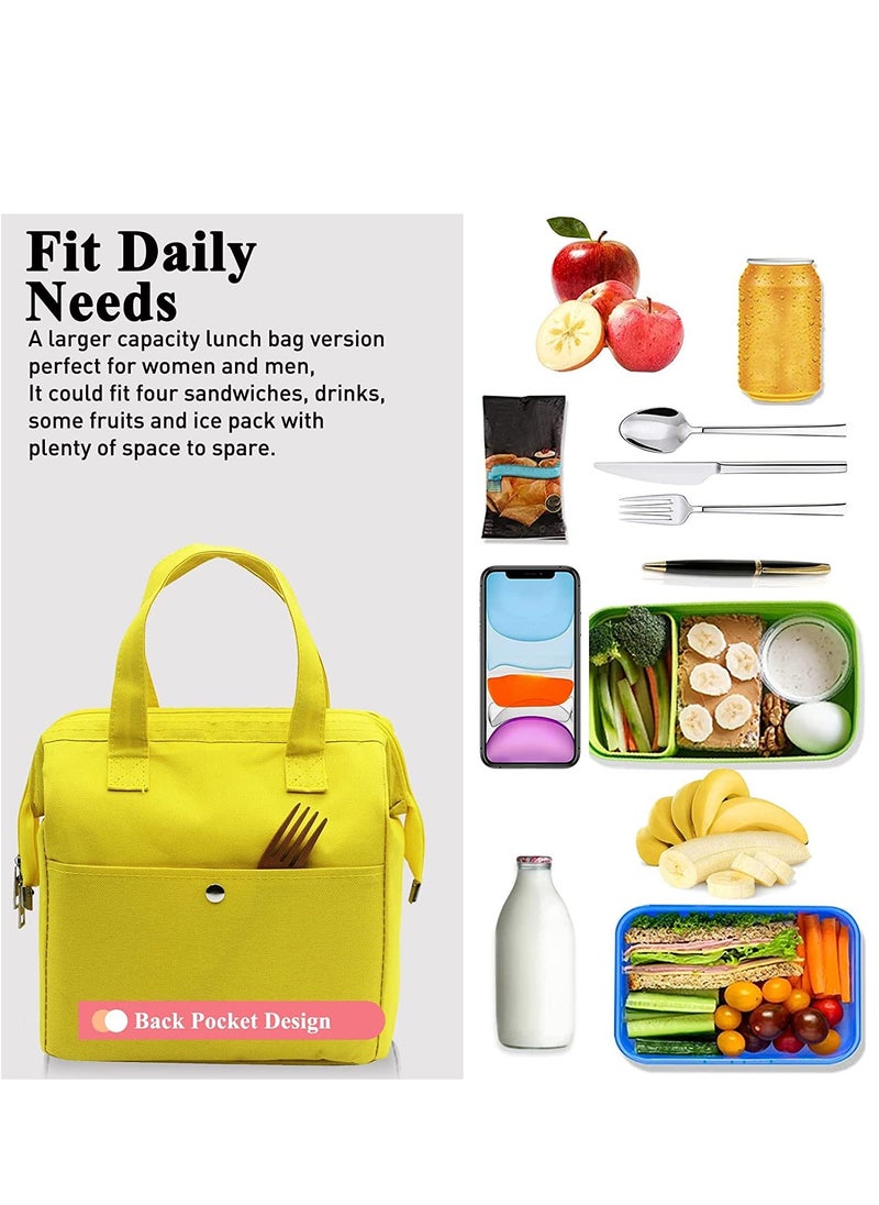KASTWAVE Lunch Bag Bento Bag, Thickened Thermal Insulation Refrigerated Bento Tote Bag, Lunch Box Carrying Bag for Students Ladies Men Picnic Work Outdoor Yellow  - Image 4