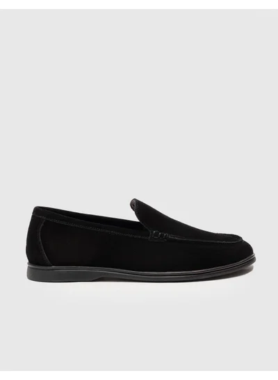 Cabani Leather Black Suede Men's Casual Shoes
