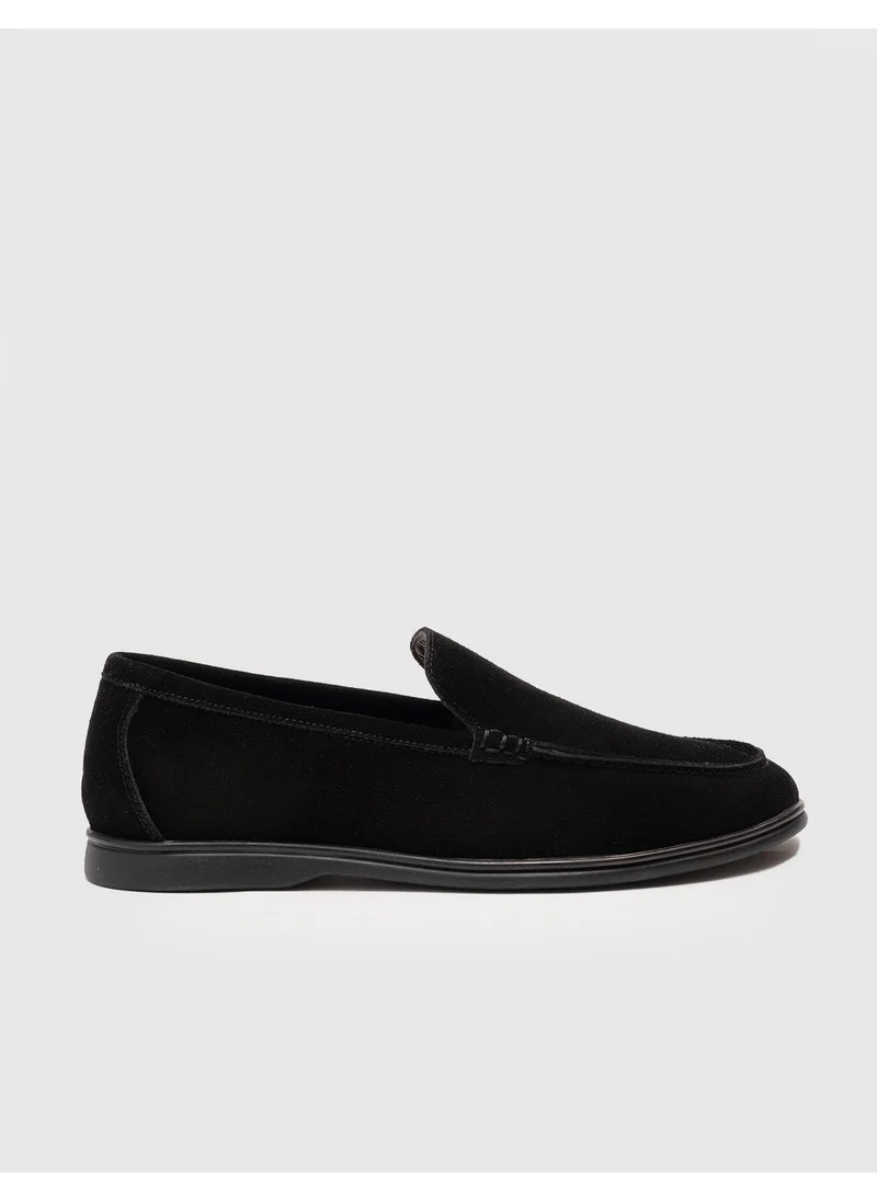 Cabani Leather Black Suede Men's Casual Shoes