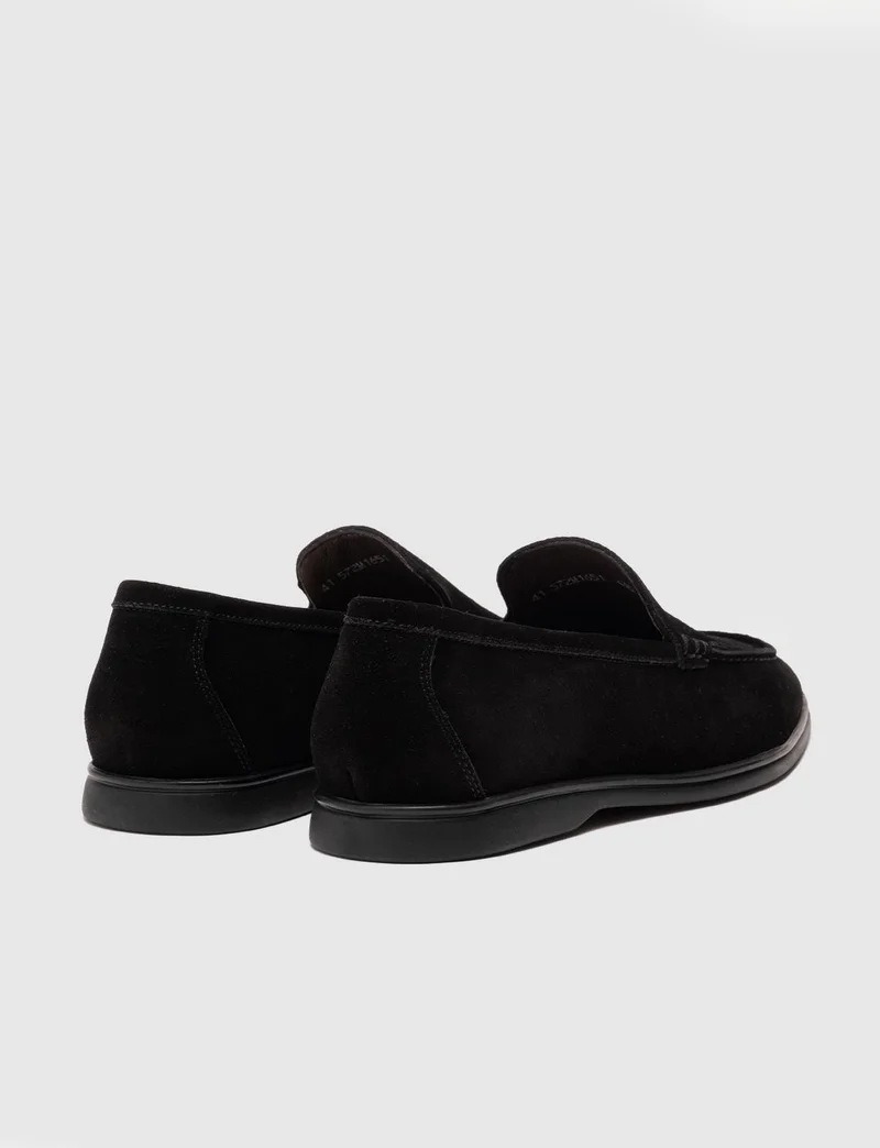 Cabani Leather Black Suede Men's Casual Shoes