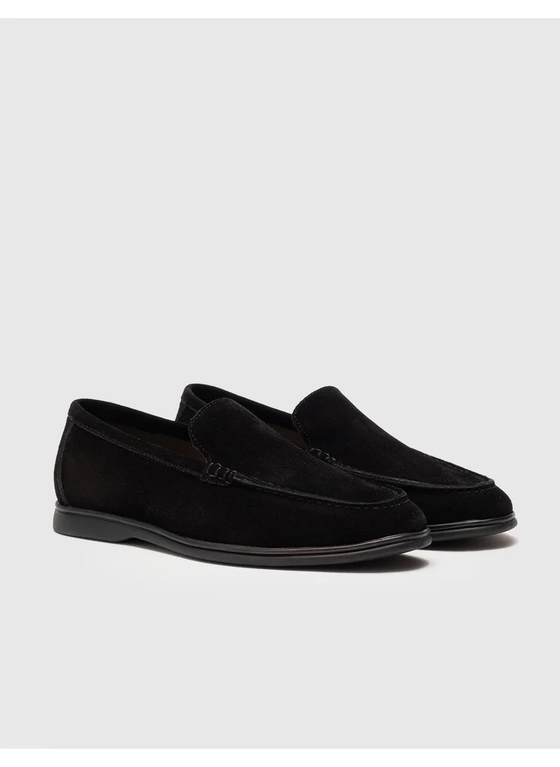 Cabani Leather Black Suede Men's Casual Shoes