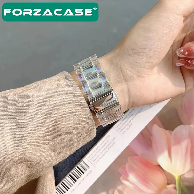 Forzacase Transparent Hologram Link Strap Compatible with Watch 8 41MM - FC734