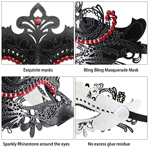Coddsmz Couple Masquerade Mask Set Venetian Party Mardi Gras Halloween Costume Fancy Dress Mask for Women Men - Image 5