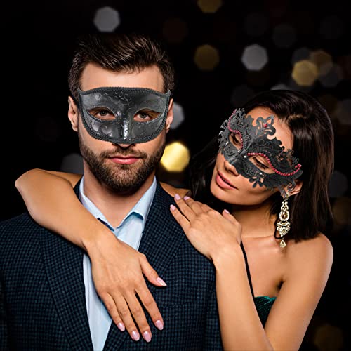 Coddsmz Couple Masquerade Mask Set Venetian Party Mardi Gras Halloween Costume Fancy Dress Mask for Women Men - Image 3