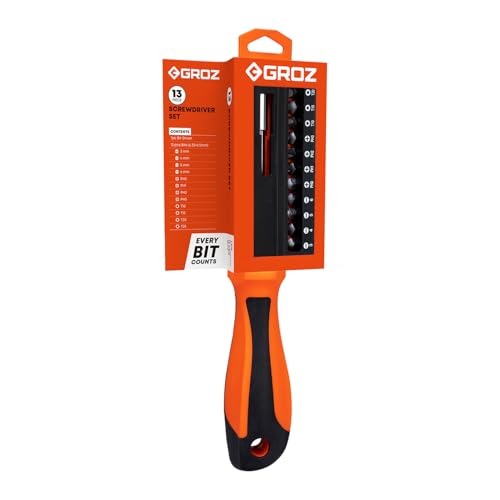 Groz 13 Pcs Screwdriver Set | 4 Philips, 4 Flat, 4 Torx | Multipurpose Screwdriver Kit | Home Toolkit Set | Screwdriver Kit for Home Repairs, Professional Use, DIY Use | KIT/SCDR/13/ST - Image 3