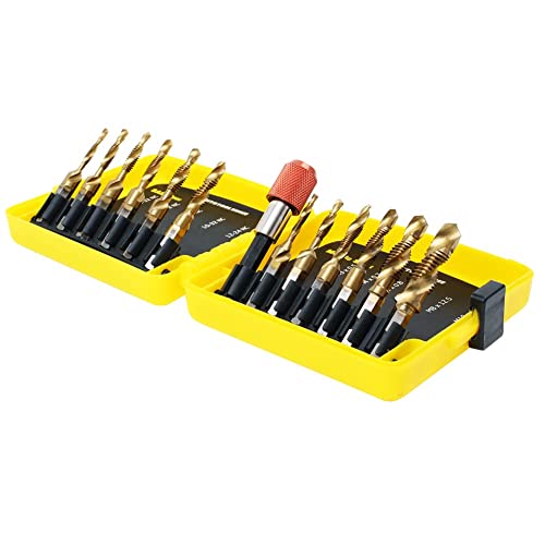 AUTOTOOLHOME Titanium Combination Drill Tap Bit Set 13PCS SAE and Metric Tap Bits Kit for Screw Thread Drilling Tapping Deburring Countersinking - Image 4