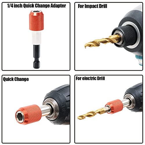 AUTOTOOLHOME Titanium Combination Drill Tap Bit Set 13PCS SAE and Metric Tap Bits Kit for Screw Thread Drilling Tapping Deburring Countersinking - Image 3