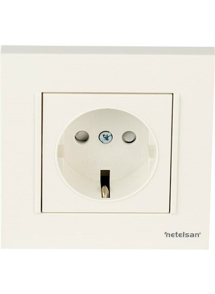 Netelsan - Grounded White Socket 1 Piece - Image 1