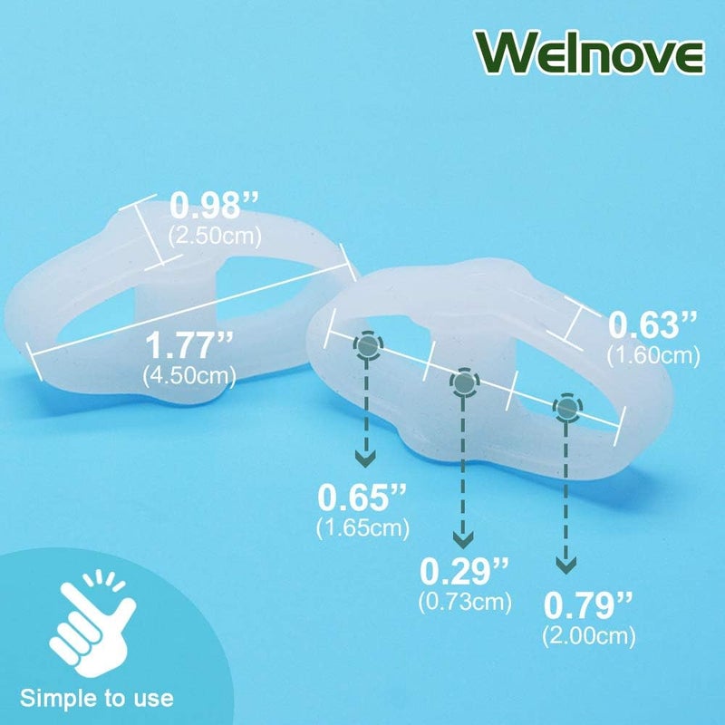 Welnove Pack of 12 Bunion Corrector Toe Separators with 2 Loops Big Toe Space Suitable for Bunion and Overlap Toe White - Image 2