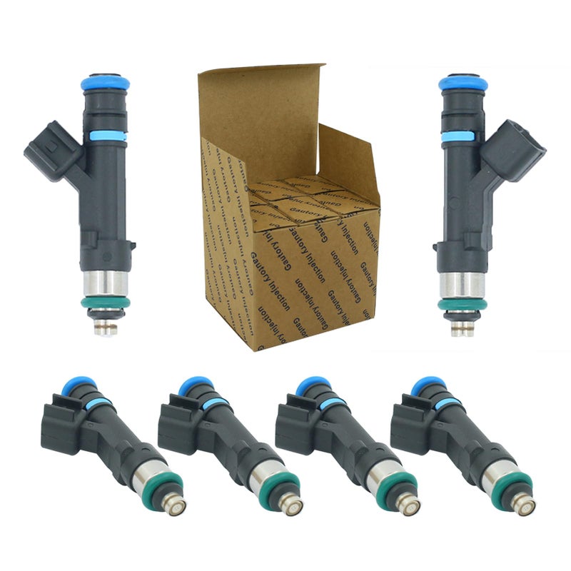حقن الوقود Gautory 0280158020 متوافقة مع دودج دورانجو نيترو داكوتا رام 1500 جيب ليبرتي جراند شيروكي كوماندر ميتسوبيشي رايدر 37L تستبدل FJ474 6 قطع