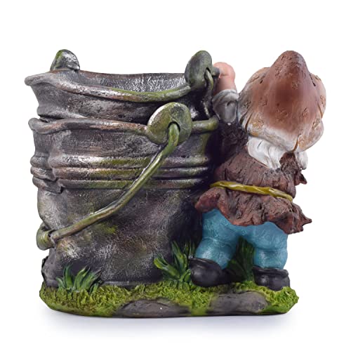 The Decorshed 2 Gnome with Bucket Flower Pot for Garden Decoration, Home Decor, Balcony Decor, Garden Planters - Image 4