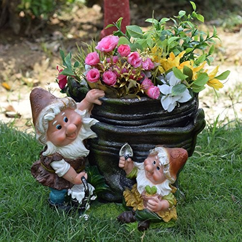 The Decorshed 2 Gnome with Bucket Flower Pot for Garden Decoration, Home Decor, Balcony Decor, Garden Planters - Image 2