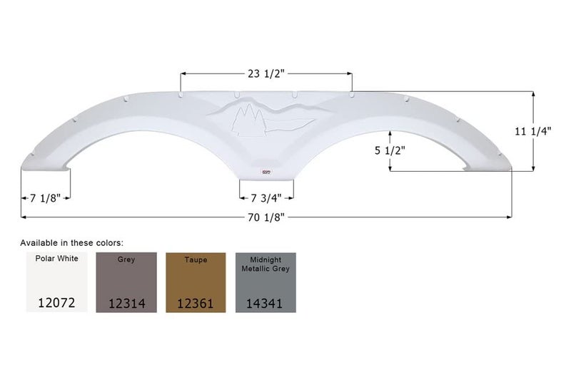 ICON غطاء جناح محور مزدوج ICON 12072 FS2072 لسيارة فوريست ريفر وايلد كات - أبيض قطبي - Image 2