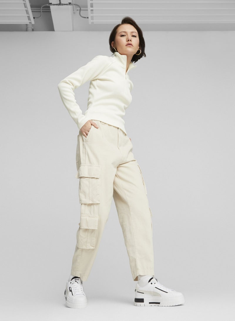 PUMA Mayze Crashed Womens White Sneakers - Image 3