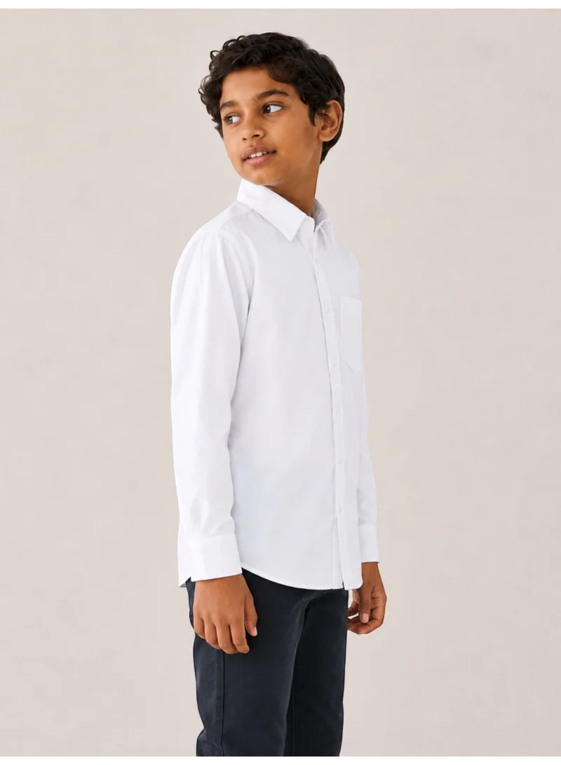 Victor And Jane WHITE Senior Boys Long Sleeve Collared Shirt for Men | Best Price UAE