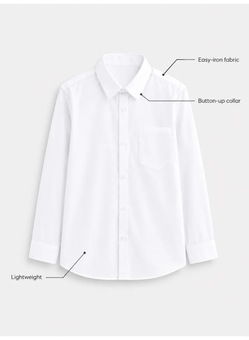 Victor And Jane WHITE Senior Boys Long Sleeve Collared Shirt for Men | Best Price UAE