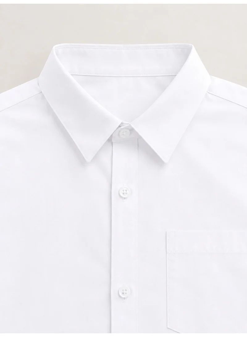 Victor And Jane WHITE Senior Boys Long Sleeve Collared Shirt for Men | Best Price UAE