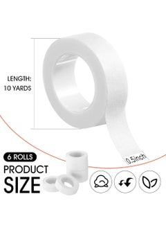 SYOSI 6 Rolls Flexible Skin Tape Breathable Nose Tape，Micropore Tape, Paper tape medical, Self Adhesive First Aid Bandages for Wound Injuries Swelling (0.5 in x 10 Yd)  - Image 2