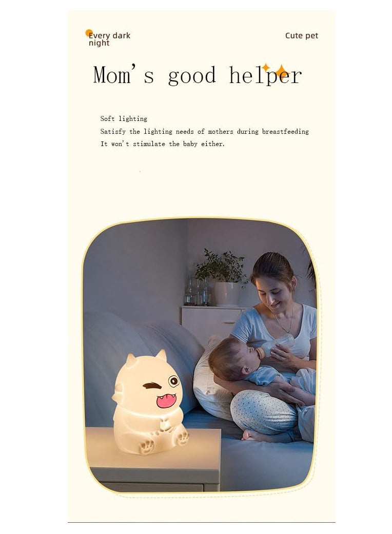 Cartoon Touch Sensor Silicone Night Light, Soft Rechargeable Desk Lamp for Children's Room, Ideal for Nursing, Bedroom Decor, Bookshelf, and Toddler Use. - Image 3