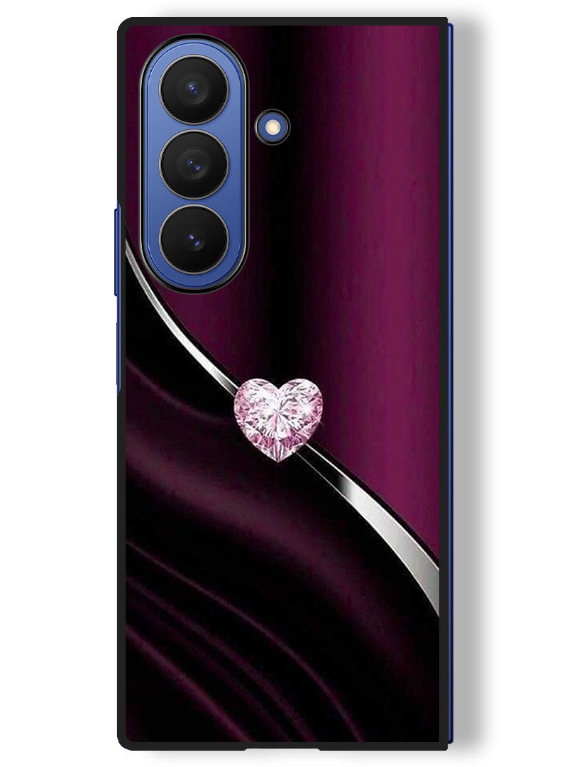 Theodor Case Compatible with Samsung Galaxy Z Fold 7 - 8 Inch Protection Shockproof Bumper Cover Diamond Heart - Image 1