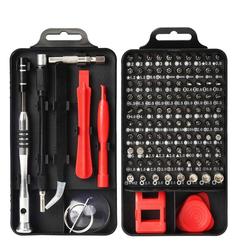 CLUSPEX 110 in 1 Precision Screw Driver Set for Smartphone Mobile Laptop Tablet Game Console and Household Repair Tool Kit Black - Image 1