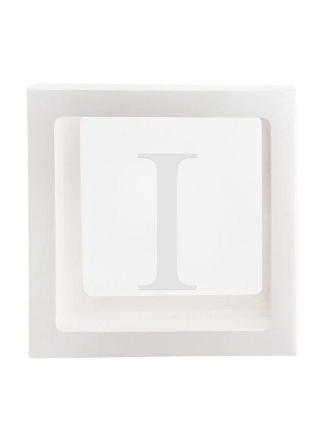 NIBEMINENT Letter I Transparent Balloon Decoration Box DT1066 30x30x30centimeter - Image 1