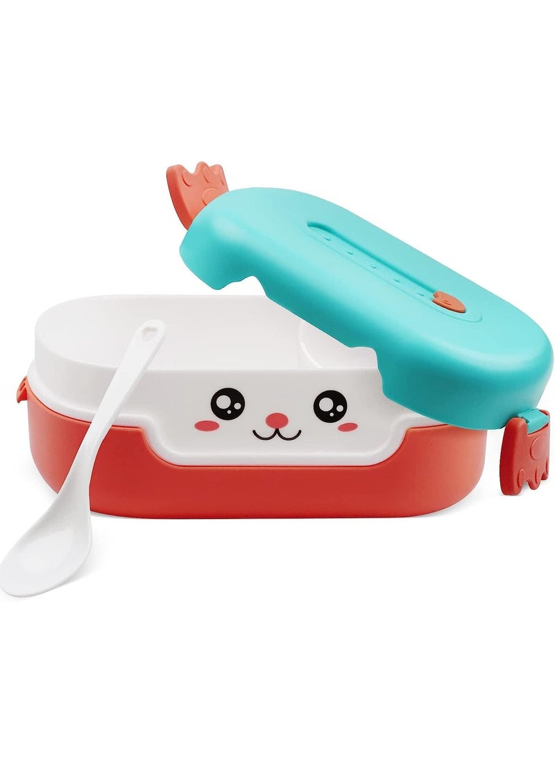 Bento Box for Kids, 700ml Bento Lunch Box, Cartoon Design Ideal Lunch Box Container, BPA and Chemical Dyes Free, Suitable for School Canteen, Microwave, Dishwasher Safe Lunch Container (Orange)  - Image 1