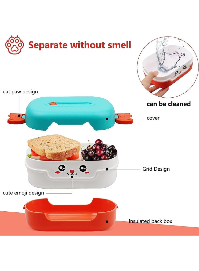 Bento Box for Kids, 700ml Bento Lunch Box, Cartoon Design Ideal Lunch Box Container, BPA and Chemical Dyes Free, Suitable for School Canteen, Microwave, Dishwasher Safe Lunch Container (Orange)  - Image 4