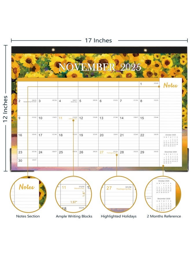 MaaIbok 2025 Desk Calendar - Large Desk Calendar 2025, 17" X 12", Jan. 2025 - Dec. 2025, Corner Protectors, Hanging Holes, Desk/Wall Calendar For Planning And Organizing  - Image 4