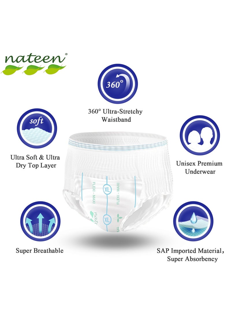 nateen Nateen Flexi Maxi Adult Diapers Pants,Incontinence Night Time Pull Up,XX-Large,Waist Size 170cm-205cm,10 Count Adult Pull Ups,Superior Comfort,Excellent Combination of Protection.(10 Count)  - Image 3