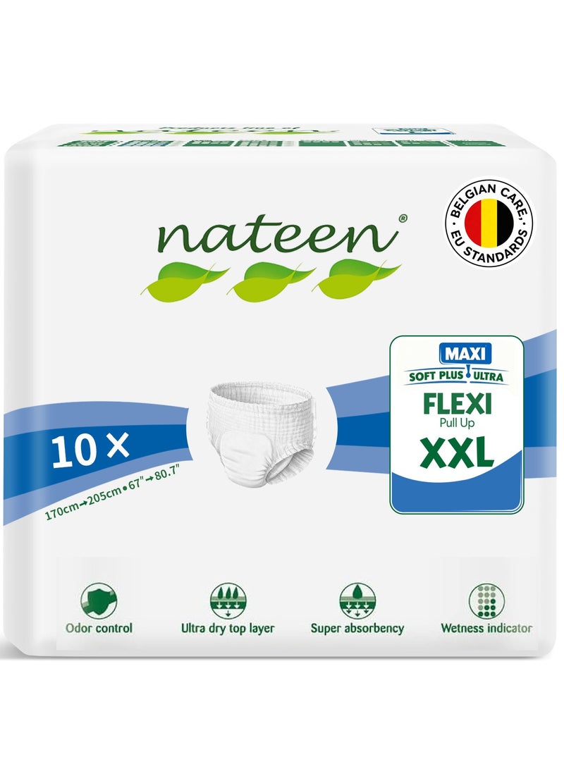 Nateen Flexi Maxi Adult Diapers Pants,Incontinence Night Time Pull Up,XX-Large,Waist Size 170cm-205cm,10 Count Adult Pull Ups,Superior Comfort,Excellent Combination of Protection.(10 Count) - Image 1