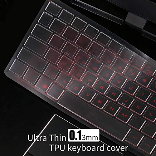 Saco Silicone Protective Keyboard Skin Cover for Newest HP OMEN 15-DC 15.6", OMEN 15- ek0015TX ek0017TX ek0018TX ek0019TX ek0020TX ek0021TX (Mine) ek0022TX ek0023TX ek0024TX Laptop - Transparent - Image 3