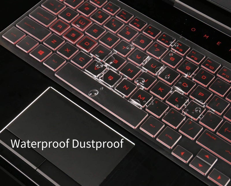Saco Silicone Protective Keyboard Skin Cover for Newest HP OMEN 15-DC 15.6", OMEN 15- ek0015TX ek0017TX ek0018TX ek0019TX ek0020TX ek0021TX (Mine) ek0022TX ek0023TX ek0024TX Laptop - Transparent - Image 4