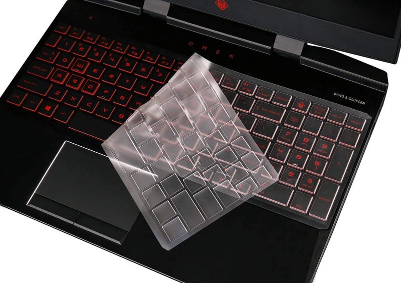 Saco Silicone Protective Keyboard Skin Cover for Newest HP OMEN 15-DC 15.6", OMEN 15- ek0015TX ek0017TX ek0018TX ek0019TX ek0020TX ek0021TX (Mine) ek0022TX ek0023TX ek0024TX Laptop - Transparent - Image 2