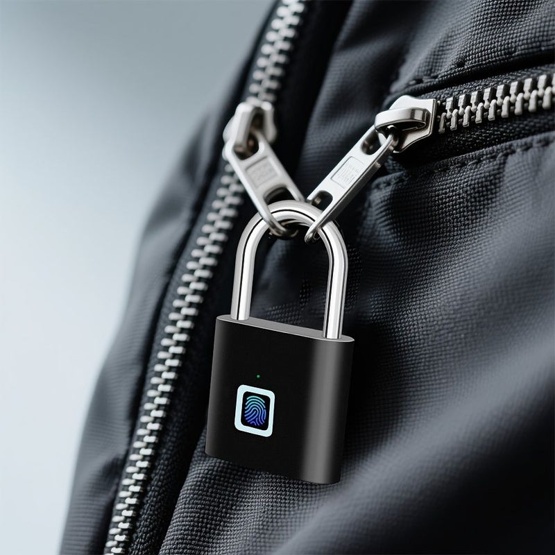 Silvery Advanced Fingerprint Smart Padlock USB Rechargeable Security Lock With Fingerprint Opening Technology For Home Office Travel Backpack Warehouse Locker - Image 3