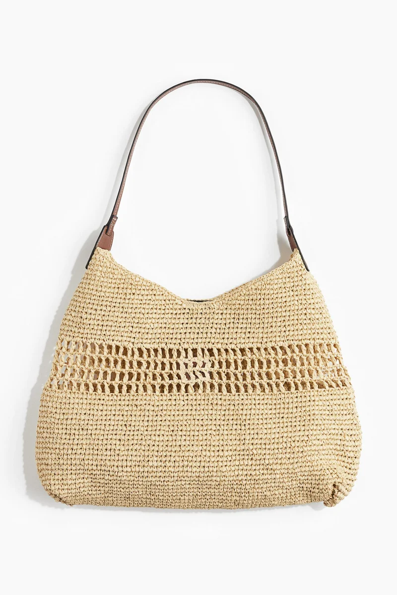اتش اند ام Straw shoulder bag
