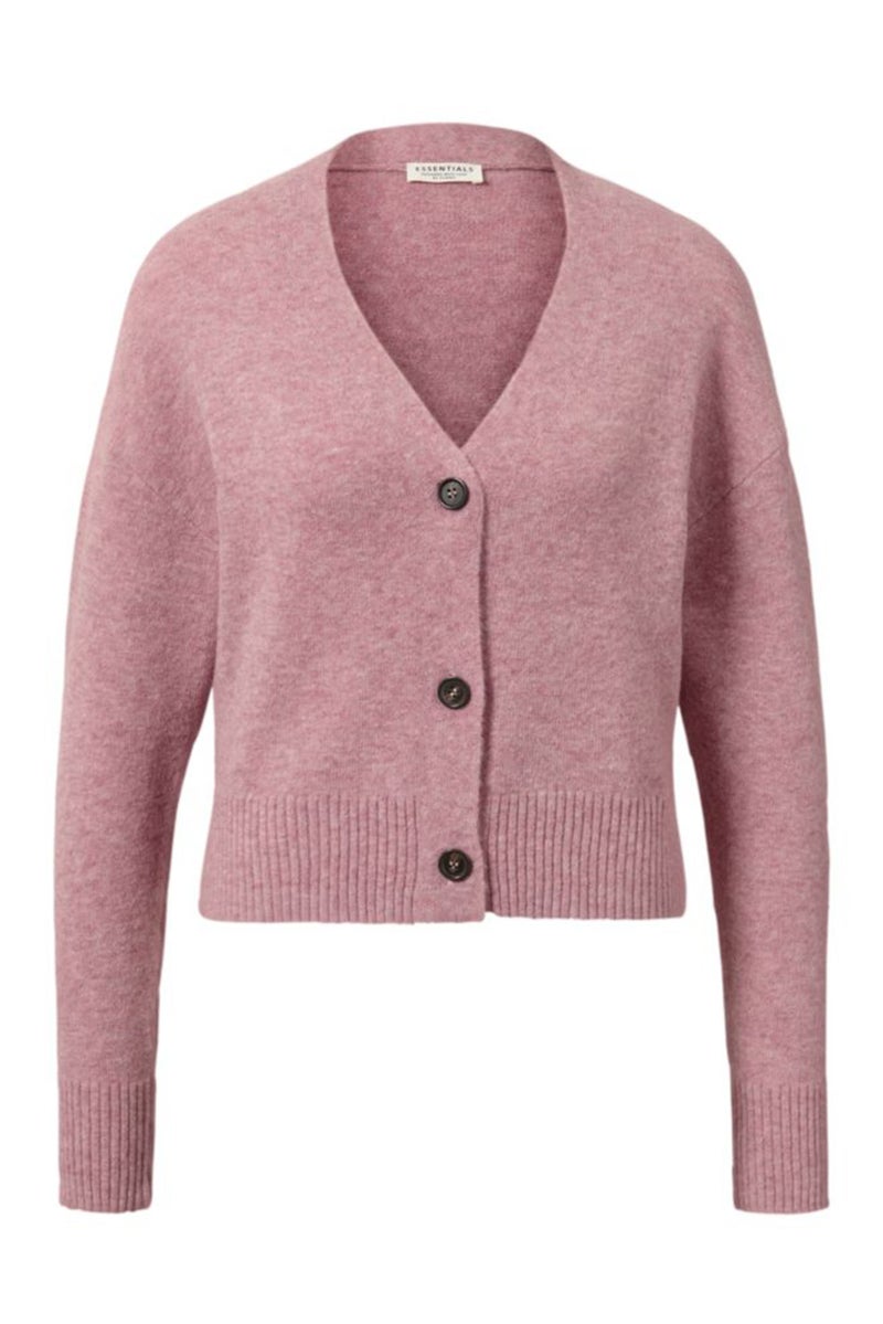 Tchibo كارديجان محبوك على شكل V للنساء، وردي - Image 2