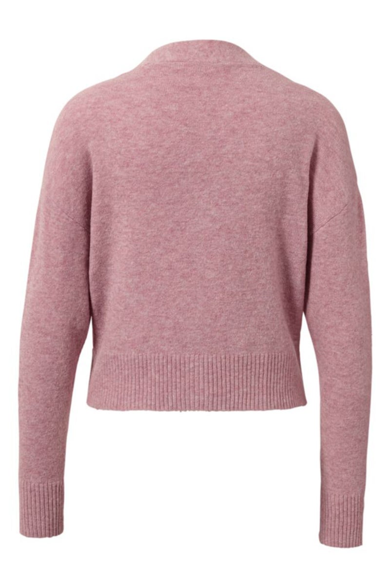 Tchibo كارديجان محبوك على شكل V للنساء، وردي - Image 3