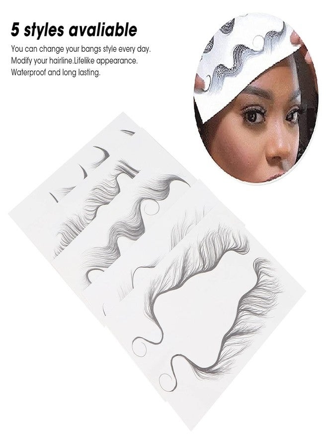 Filfeel Hair Edges Stickers 5 Sheets Baby Hair Edges Hair Temporary Stickers DIY Hairstyling Hair Stickers Fake Hairline Sticker for Women Girls - Image 3