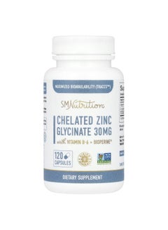 SMNutrition SMNutrition, Chelated Zinc Glycinate, 120 Capsules  - Image 1